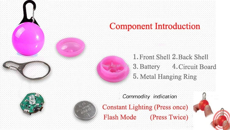 WagWear LED Dog Collar Rechargeable Night Safety