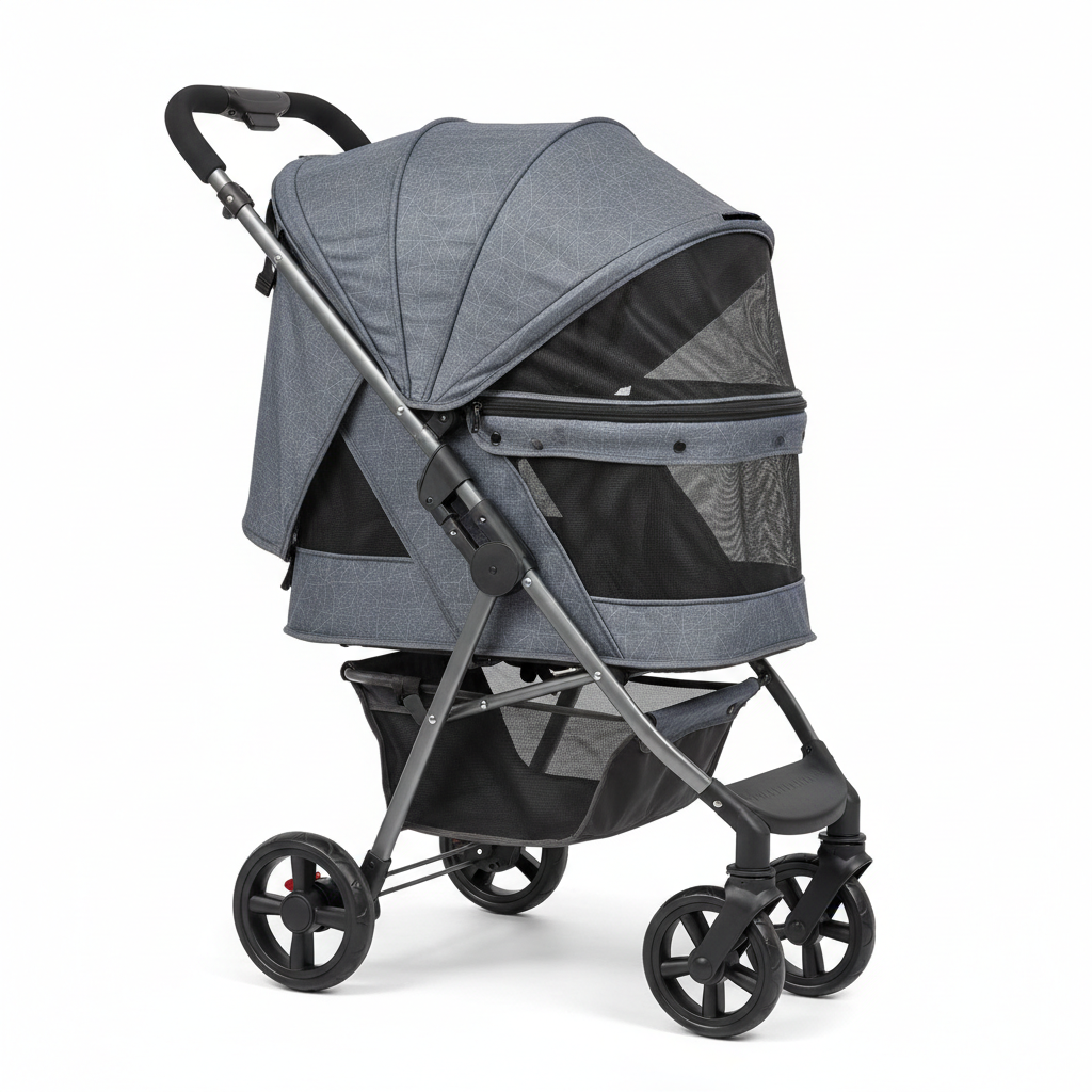 UrbanPet Luxe - Folding Pet Stroller with Sunshade